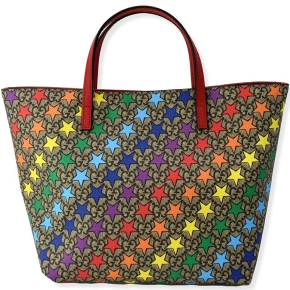 Gucci Handbags - AUTHENTIC GUCCI GG SUPREME MONOGRAM RAINBOW STAR PRINT TOTE NWT